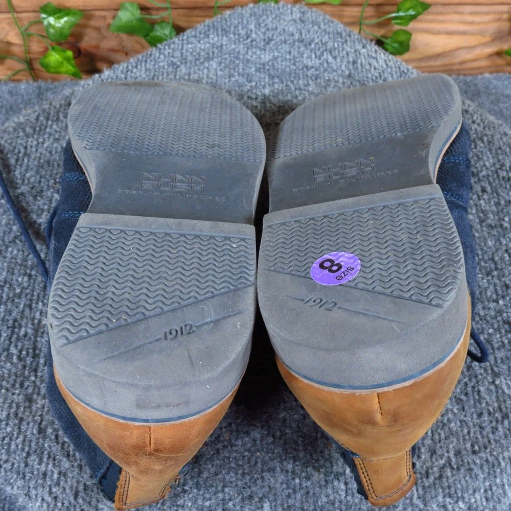 Nunn Bush Barklay Men Chukka Boot Sz 8 Wide Everyday Navy Blue Leather 84793-492